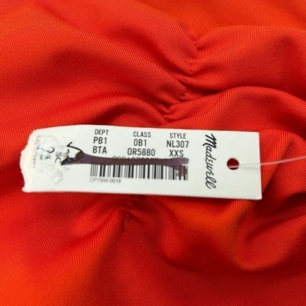 Madewell Flex Sweetheart Crop Tank Top in Brilliant Tangerine size XXS NWT NL307